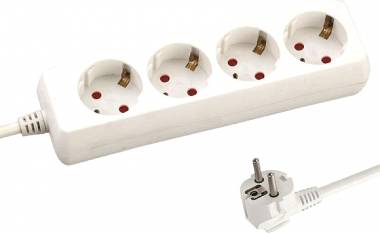 ΠΟΛΥΜΠΡΙΖΟ 4 ΘΕΣΕΩΝ ΜΕ ΚΑΛΩΔΙΟ 3 Χ 1,5mm 1,5m Eurolamp (147-62202)