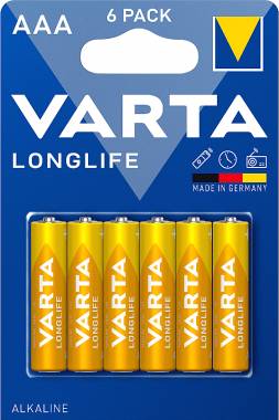 ΜΠΑΤΑΡΙΕΣ ΑΛΚΑΛΙΚΕΣ "ΑΑΑ" LONGLIFE 6ΤΜΧ 1.5V Varta (LR03/4103)