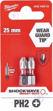 ΜΥΤΕΣ SHOCKWAVE™ PH2 X 25MM ΣΕΤ 2ΤΜΧ Milwaukee (4932430852)