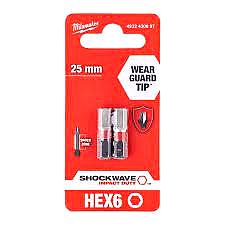 ΜΥΤΕΣ SHOCKWAVE™ HEX6 X 25MM ΣΕΤ 2ΤΜΧ Milwaukee (4932430897)