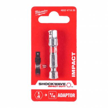 ΑΝΤΑΠΤΟΡΑΣ ΚΡΟΥΣΗΣ ¼″ Hex – ¼″ ΚΑΡΕ SHOCKWAVE™ Milwaukee (4932471826)