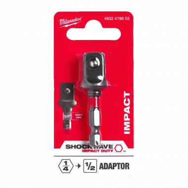 ΑΝΤΑΠΤΟΡΑΣ ΚΡΟΥΣΗΣ ¼″ Hex – 1/2˝ ΚΑΡΕ SHOCKWAVE™ Milwaukee (4932478803)