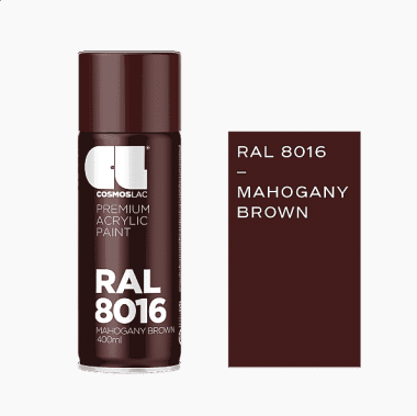 ΣΠΡΕΙ PREMIUM ACRYLIC PAINT MAHOGANY BROWN RAL8016 GLOSS CosmosLac (N416)