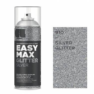ΣΠΡΕΙ EASY MAX GLITTER SILVER No 910 400ml Cosmos Lac