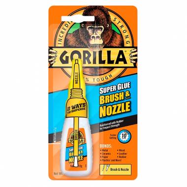 ΚΟΛΛΑ SUPER GLUE ΣΤΙΓΜΗΣ ΜΕ ΠΙΝΕΛΟ 12gr (ΚΙΤΡΙΝΟ) BRUSH AND NOZZLE Gorilla