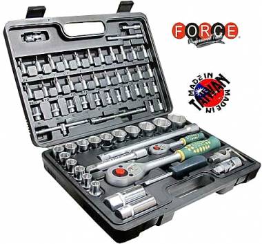 ΣΕΤ ΚΑΡΥΔΑΚΙΑ ΜΕ ΚΑΣΤΑΝΙΑ 1/2" ΚΑΙ 1/4" 68τμχ Force (4682)