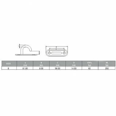 ΓΑΝΤΖΟΙ ΤΡΕΙΛΕΡ INOX SS316 CSMK02 8MM (2702009)