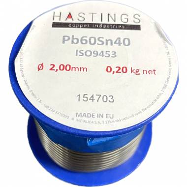 ΚΑΛΑΙ ΚΟΛΛΗΣΗΣ Pb60Sn40 2.0mm 0.20kg Hastings
